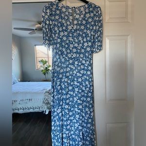 Reformation Nantes Midi Dress Size 12 Mari - Blue